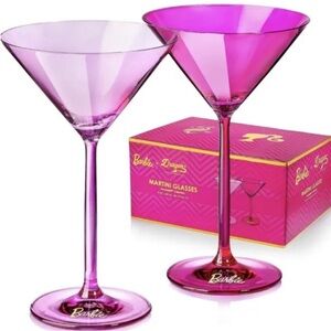 Dragon x Barbie martini glasses set of 2 NWT